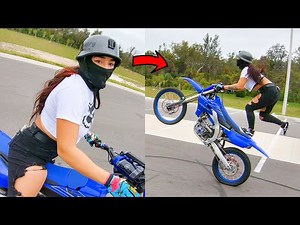 SHE DOES SUPERMAN ON YZ450 WITH NO BRAKES!