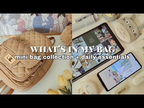 What's in my bag 2024 👜 Daily Essentials + Mini Bag Collection 🌷 Aesthetic Mini Backpack Purse