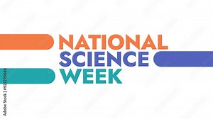 National Science Week colorful motion graphics seamless loopable text animation on white or black background great for celebrating national science week in august
