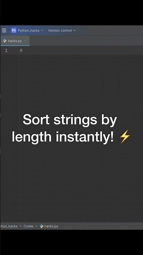 Sort strings by length instantly! ⚡ #python #shorts #pythontutorial #learnpython #interviewquestions