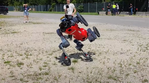 Hybrid humanoid robot dog takes on steps, streets, sidewalks independently