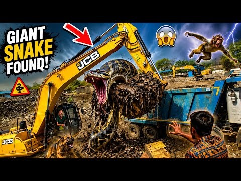 Massive Python Emerges from JCB Bucket! 😨