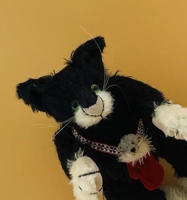 DEB CANHAM ARTIST DESIGNED BIGGER BEARS "PHAT CAT" BLACK/WHITE MOHAIR LMT 14/200 | eBay