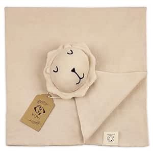 YOYI YOYI Baby Blanket, Cotton Knitted Baby Security Blanket 2 in 1, Lovey Blanket 27.5 * 27.5 inch Baby Bed Blanket, Baby Gift for Newbron Boys and Girls, Nude