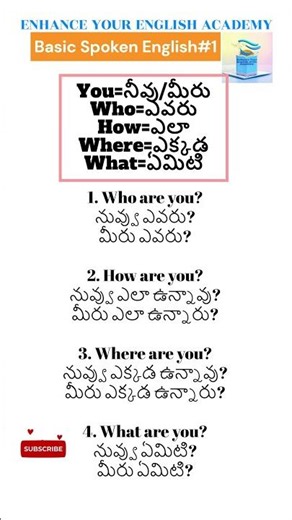 Basic spoken English#1 #spokenenglishintelugu #basicenglish #spokenenglish