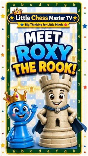 Meet Roxy the Rook! ♜The Rook Moves in Straight Lines | Kids Chess Adventure #kidschess #learnchess