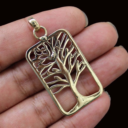 Brass Tree of Life Pendant Spiritual Jewelry Family Tree Necklace Gold Plated Pendant Brass Jewelry Charm Pendant Forest Nature Inspired - Etsy