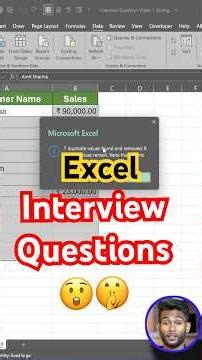 ✅Excel Interview Question || How To Remove Duplicate Values #excelinterview #duplicate #exceltips
