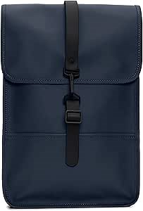 RAINS Backpack Mini - Navy Waterproof Backpack for men and Women - Fits 13" Laptop - Durable Compact Water Resistant Bag for Everyday Use, Travel, and Work - 2 Year Warranty