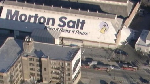 Salt Spills Out of Morton Salt Factory