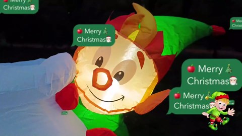 6 FT Elf Christmas Inflatables Outdoor Decoration with Milk, Hamburger Inflatable, Merry Christmas Vacation Inflatable Decor, Long Elf Blow up Christmas Decorations Outdoor for Yard Lawn Xmas Party