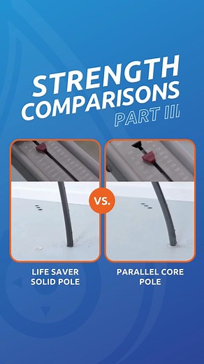 Social Caption 💪 Unmatched Strength, Unparalleled Safety! Parallel Core vs. Life Saver Solid Pole - The Ultimate Strength Test! We rigorously tested these poles and the results spoke volumes! The Parallel Core pole fails at 58.4 lbs, while our exclusive Life Saver Pool Fence poles, featuring a solid reinforced core, triumph against over 100 lbs! The secret? Our engineered solid core. We've crafted the most robust solution for your pool safety, exclusively with Life Saver Pool Fence. Don't compr