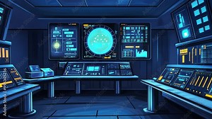 Cartoon Scene Data Processing Center vs. Electronic Warfare Command Room