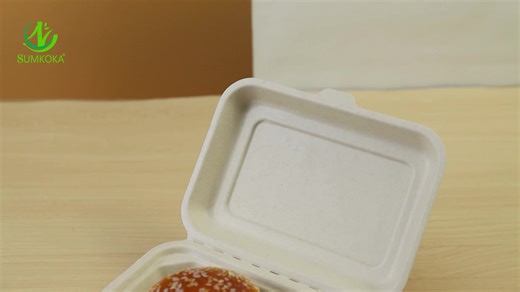 Wholesale Compostable Food Bagasse Containers Biodegradable Lunch Clamshell Box
