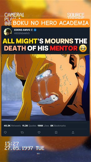 All Might pleure la mort de son mentor | #myheroacademia #edit #mha #amv #anime