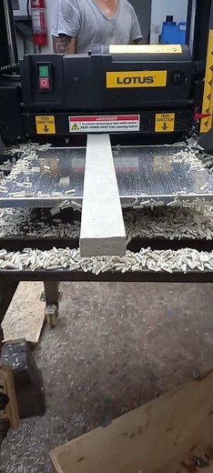 wood planing, plastic lumber. recycled plastic we made ourselves #preciousplastic