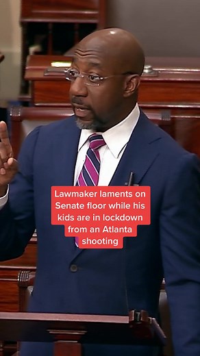 Sen. Raphael Warnock (D-GA) speaks on the Senate floor following a mass shooting in Atlanta, Georgia. #CNN #News #Atlanta #Shooting #Warnock