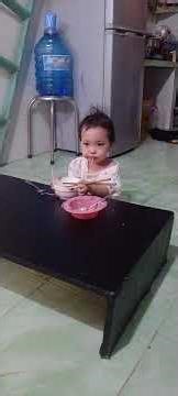 The baby ate the noodles with great relish and was very happy. #cute #haveitoldyoulatelythatiloveyou