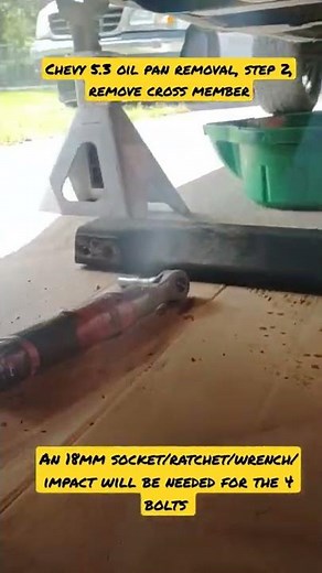 Chevy 5.3 Oil pan removal, Step 2 (12' truck, 2wd) #junkyardfresh #garagemusic #mechanic