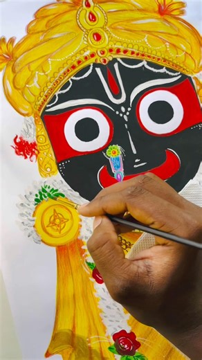 How to draw lord Jagannath poster coler painting transition tutorial final part ⭕️‼️⭕️✨❤️#shorts#art