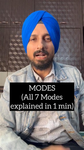 MODES(All 7 Modes explained in 1 min) | Guitar lessons | By Sanmeet Bagga