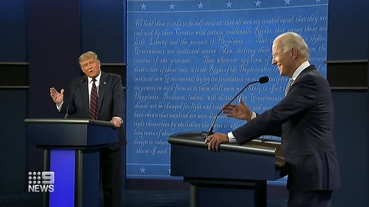 Dubbed by some as the 'worst' in the country's history, the first US Presidential Debate between Donald Trump and Joe Biden has descended into an ugly sparring match - filled with interruptions and insults. #9News | Nightly at 6.00pm | 9 News