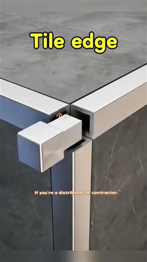 This tile external corner finishing technique is so impressive!#TileEdgeFinishing #TileTrim