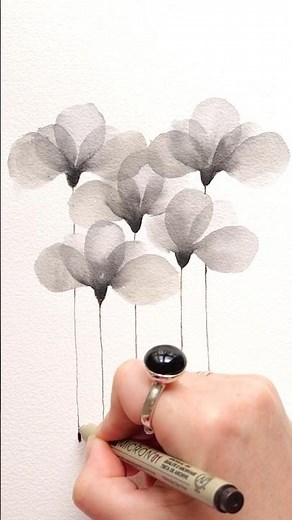 These Transparent Watercolor Abstract Flowers are so EASY to Paint #art #watercolortutorial