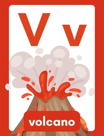 V for Volcano 🌋 | ABC Learning for Kids | SmartKidzFun #shorts