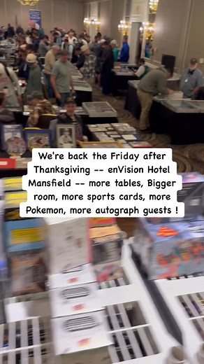 27 reactions | Friday after Thanksgiving 8:30 to 1:45 -- 109 table card show, 3 autograph guests www.cardboardpromotions.com #Pokemon #sportscards. EnVision Hotel & Conference Center Mansfield-Foxboro There is where we started back in 1991 | Cardboard Promotions Sports Card Shows & Autograph Signings | Facebook