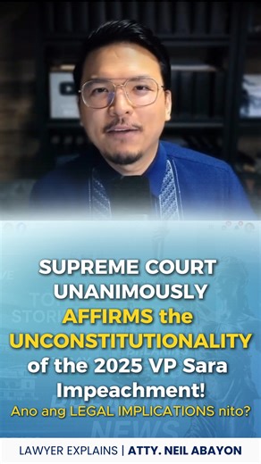 SC UNANIMOUS ulit—UNCONSTITUTIONAL ang 2025 Impeachment vs VP Sara! #LawyerExplains #AttorNEIL On 29 January 2026, naglabas po ng Unanimous Final Resolution ang Supreme Court En Banc denying the Motion for Reconsideration in the DUTERTE v. HOR case. Ibig sabihin po nito, FINAL na ang decision ng SC na UNCONSTITUTIONAL ang 2025 Impeachment Case vs. VP Sara. Discuss ko yung mga possible legal implications nito at kung pwede ba i-file ulit with the same grounds ang impeachment case. MAIN DISCUSSION