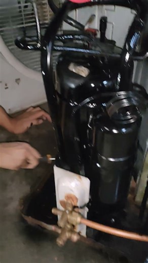 HVAC replace compressor R-410 #automobile #hvaclife #welding #fyp #foryou