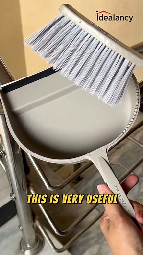 Dust Pan with Brush Effortlessly clean up dust and debris with this handy dust pan and brush set, perfect for quick clean-ups around your home. #CleaningSupplies #HomeEssentials #DustPan #ClutterFreeLiving | Idealancy