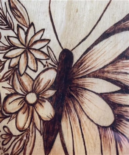 Butterfly | Wildlife | Flower | Wood Burn | Original Pyrography | Wood-burning | Butterfly Art - Etsy