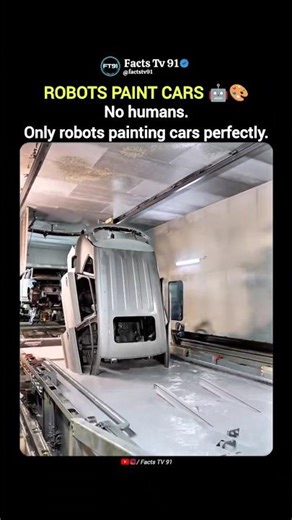 Cars Painted Automatically by Robots