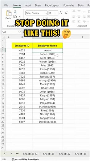 Excel Tips To Pass an Interview - Excel Shortcuts #exceltraining #exceltutorial #trending #viral