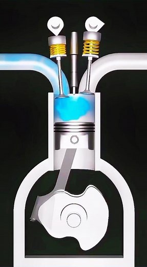 How a Diesel Engine Works (4-Stroke Animation)⚙️