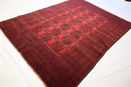 7x9 Vintage Turkmen Rug, Tekke Ersari, Handmade Wool Afghan Carpet - Etsy