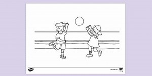 Printable Beach Colouring Page