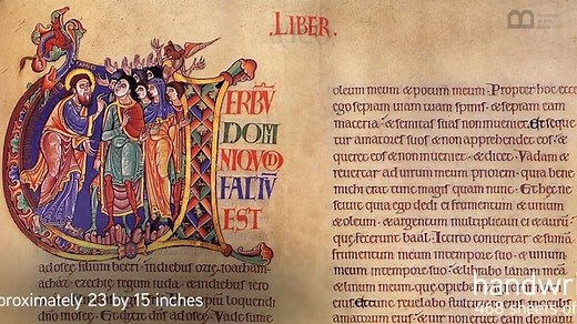 4.3K views · 370 reactions | Picture this... A medieval Bible the size of a large picture frame... 樂 What you are envisioning is likely similar to The Winchester Bible! This Bible was one of the finest representations of the medieval Bibles produced in England in the 12th century. Not only is the Bible large in size, but also includes colored ink and expensive gold leaf. | Museum of the Bible | Facebook