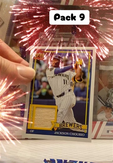 Let’s Rip! Day 64 of ripping packs. Pack 9 of the 2026 Topps Celebration Mega Box. It was a great pack. Lots of good stuff today. Highlights are a Jackson Chourio Bat relic pull and an Aaron Judge 8 bit baller. Seems to be a judge box. Getting all the Judge inserts. Pulled another Mason Miller Base. Also grabbed a Clark, Cubs mascot and a Juan Soto Stars of MLB. Then a James Wood Profiles insert. What a great pack. It’s great to get the inserts and the relic, but definitely want to pull some num