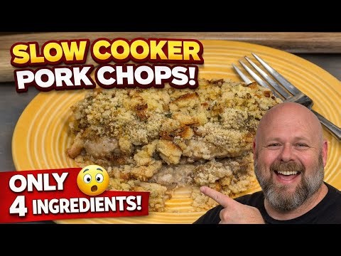 “Lazy Ninja Slow Cooker Pork Chops & Stuffing (Only 4 Ingredients!)