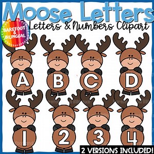 Moose Letters & Numbers Clipart | Arctic Animal Clipart