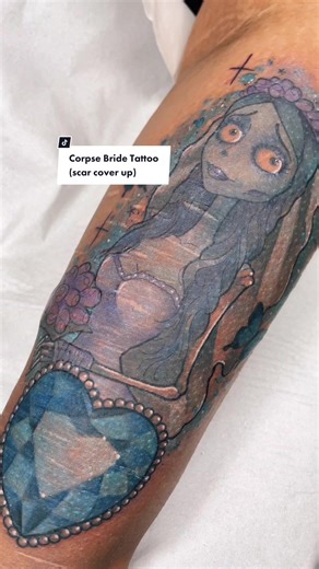 Scar Cover Up Tattoo Transformation | Corpse Bride Inspired Art