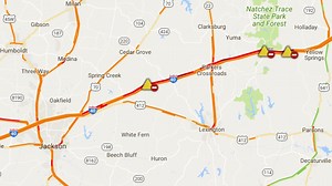 Jackknifed tractor trailer closes I-40 WB in Henderson County