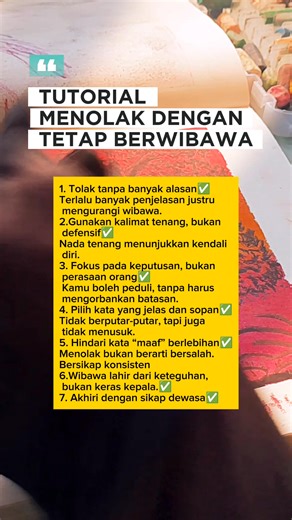 HOW TO REFUSE WITH DEMAND 1. Refuse without much reason Too many explanations actually diminish your authority. 2. Use calm, not defensive, language A calm tone demonstrates self-control. 3. Focus on the decision, not the person's feelings You can care without sacrificing your boundaries. 4. Choose clear and polite words Don't beat around the bush, but don't be harsh either. 5. Avoid saying "sorry" too often Refusing doesn't mean you're guilty. 6. Be consistent Dignity comes from steadfastness,