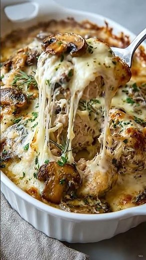 High Protein Keto Garlic Mushroom Chicken Casserole #youtubeshorts #foodreels #mediterranean #usa