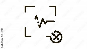 Cancel Action Voice Control animated black icon on white background