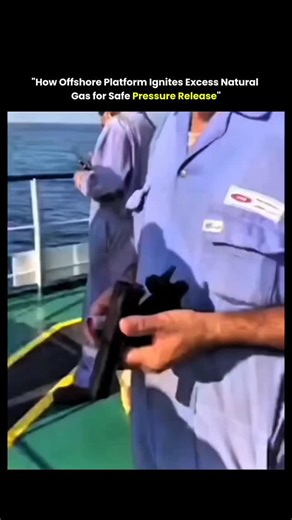 Himanshu Kumar on Instagram: "Lighting excess natural gas on an offshore platform follows a defined emergency safety process. Flare systems dispose of excess hydrocarbons when pressure rises beyond safe operating limits. Under normal conditions, permanent pilot flames or automated ignition systems perform this function. When these systems fail, a flare gun provides a manual ignition source. This action occurs only under an approved standard operating procedure. Trained and authorized personnel p