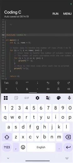 #c language pattern Loop inner loop or outer loop #coding #dj #longcoding #runningcode